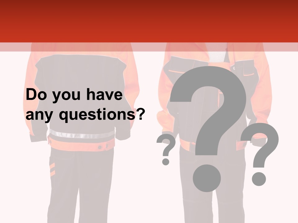 An Orange And Black Work Suit With Reflective Stripes PowerPoint Template