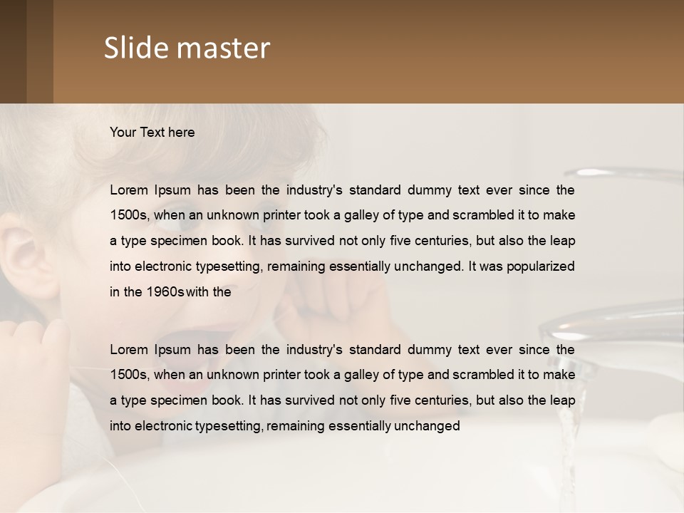 A Child Brushing His Teeth In Front Of A Sink PowerPoint Template