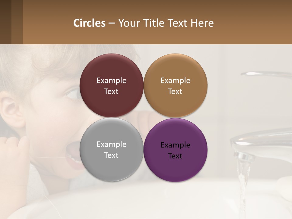 A Child Brushing His Teeth In Front Of A Sink PowerPoint Template