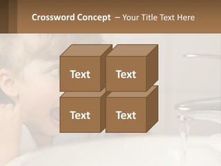 A Child Brushing His Teeth In Front Of A Sink PowerPoint Template