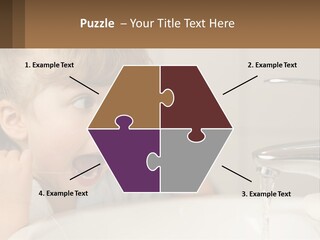 A Child Brushing His Teeth In Front Of A Sink PowerPoint Template