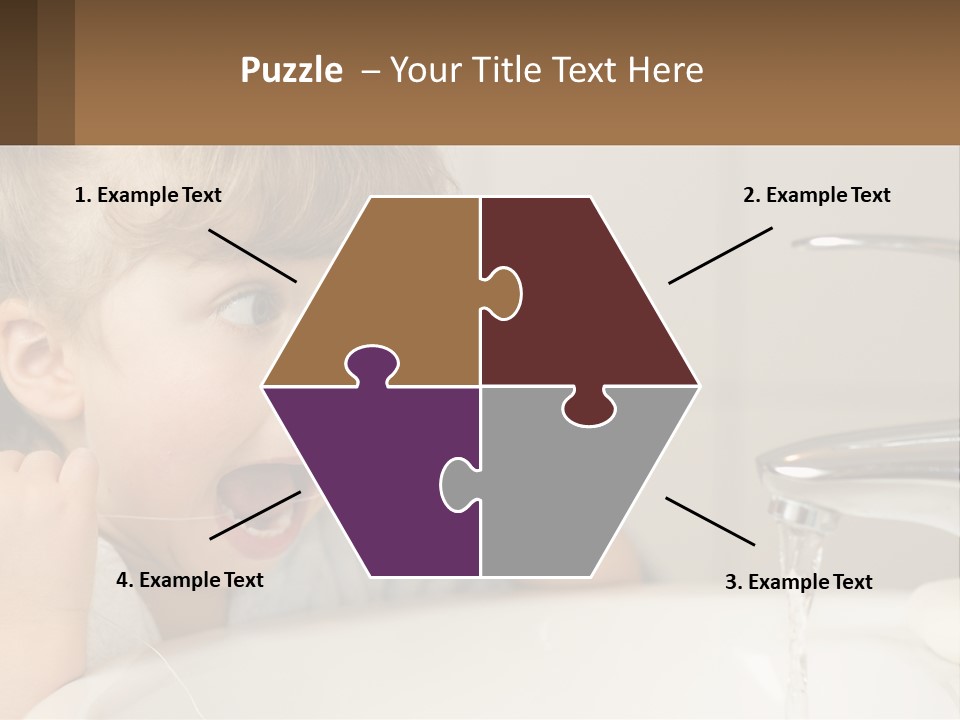 A Child Brushing His Teeth In Front Of A Sink PowerPoint Template