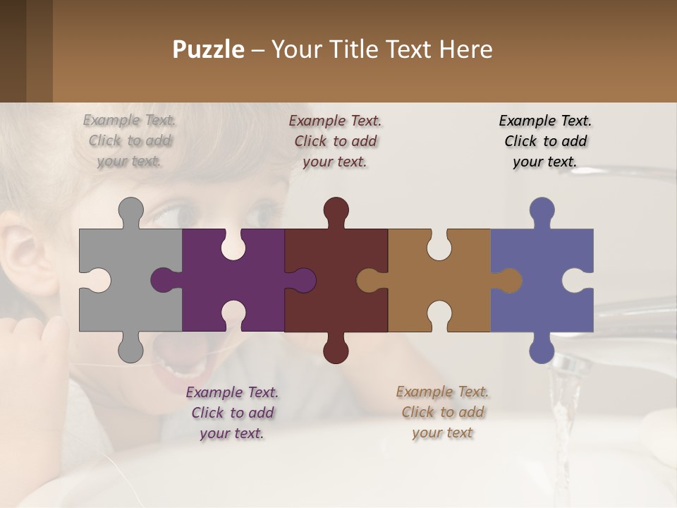 A Child Brushing His Teeth In Front Of A Sink PowerPoint Template