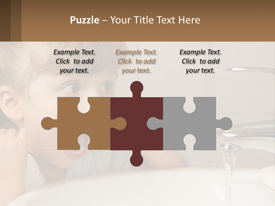 A Child Brushing His Teeth In Front Of A Sink PowerPoint Template