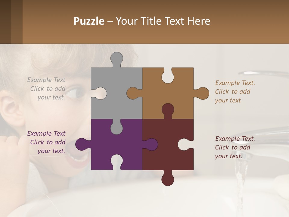 A Child Brushing His Teeth In Front Of A Sink PowerPoint Template