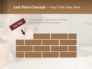 A Child Brushing His Teeth In Front Of A Sink PowerPoint Template