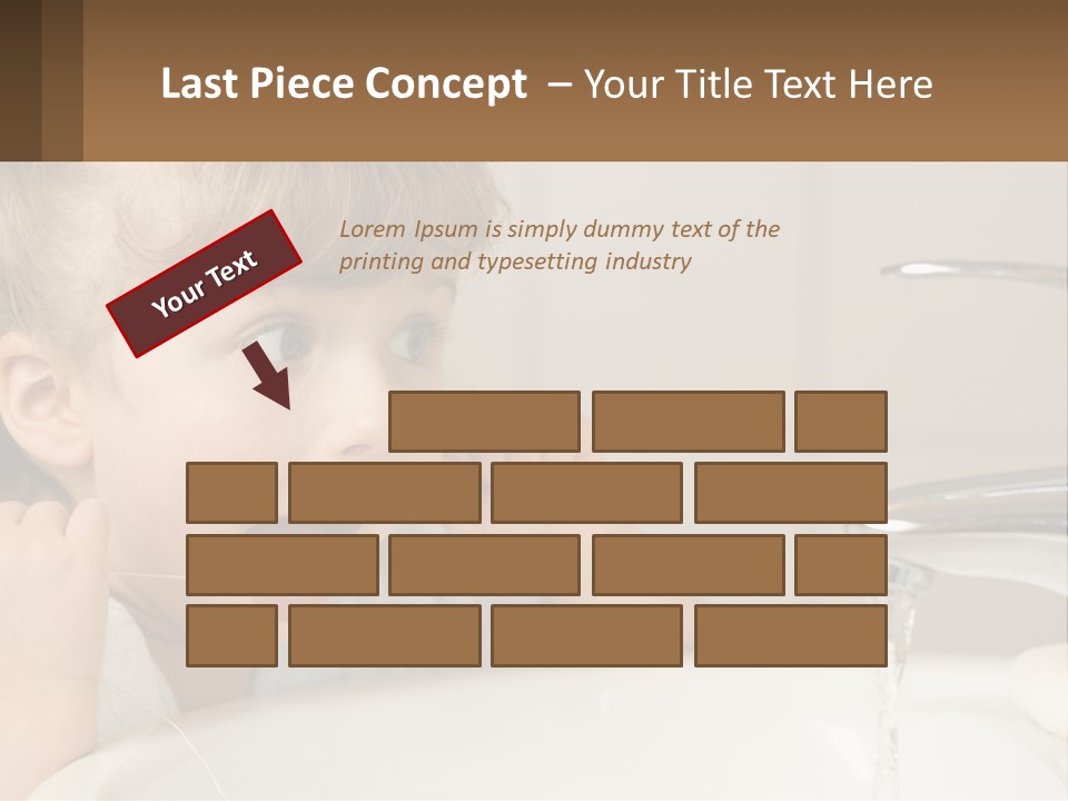 A Child Brushing His Teeth In Front Of A Sink PowerPoint Template