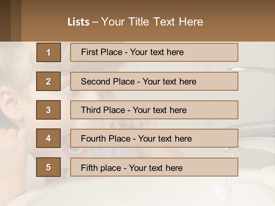 A Child Brushing His Teeth In Front Of A Sink PowerPoint Template