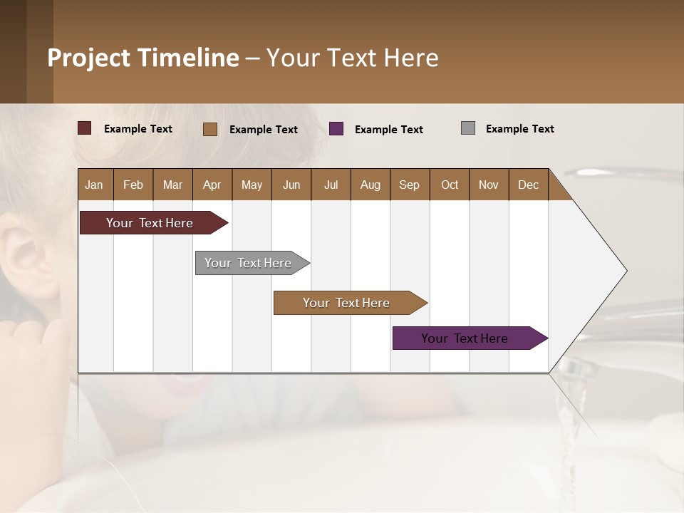 A Child Brushing His Teeth In Front Of A Sink PowerPoint Template
