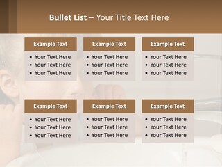 A Child Brushing His Teeth In Front Of A Sink PowerPoint Template