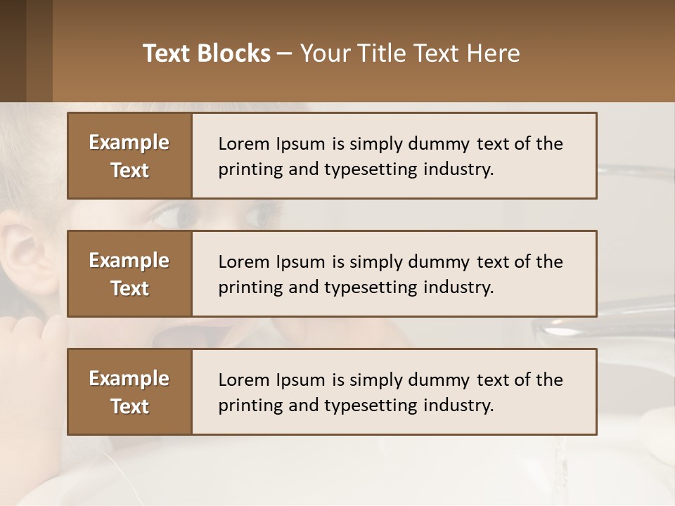 A Child Brushing His Teeth In Front Of A Sink PowerPoint Template
