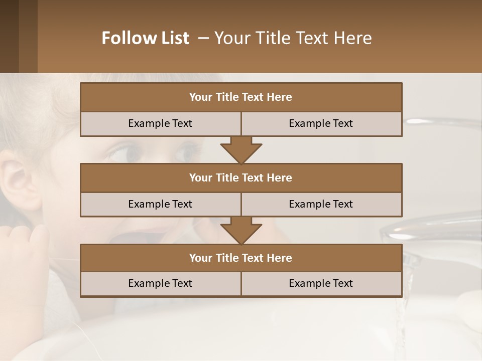 A Child Brushing His Teeth In Front Of A Sink PowerPoint Template