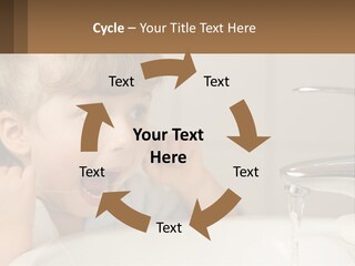 A Child Brushing His Teeth In Front Of A Sink PowerPoint Template