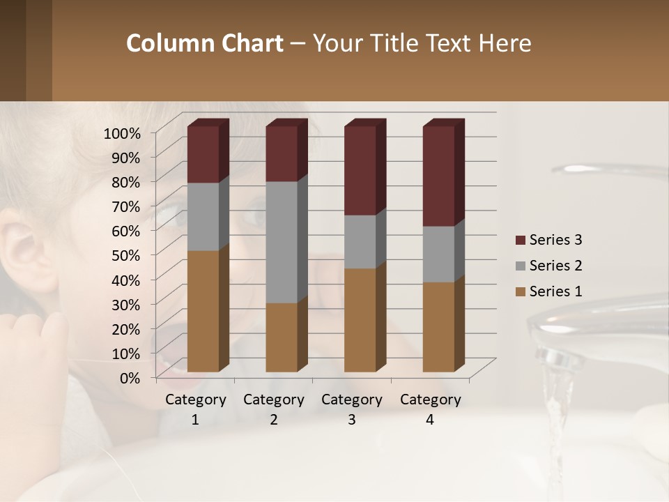 A Child Brushing His Teeth In Front Of A Sink PowerPoint Template