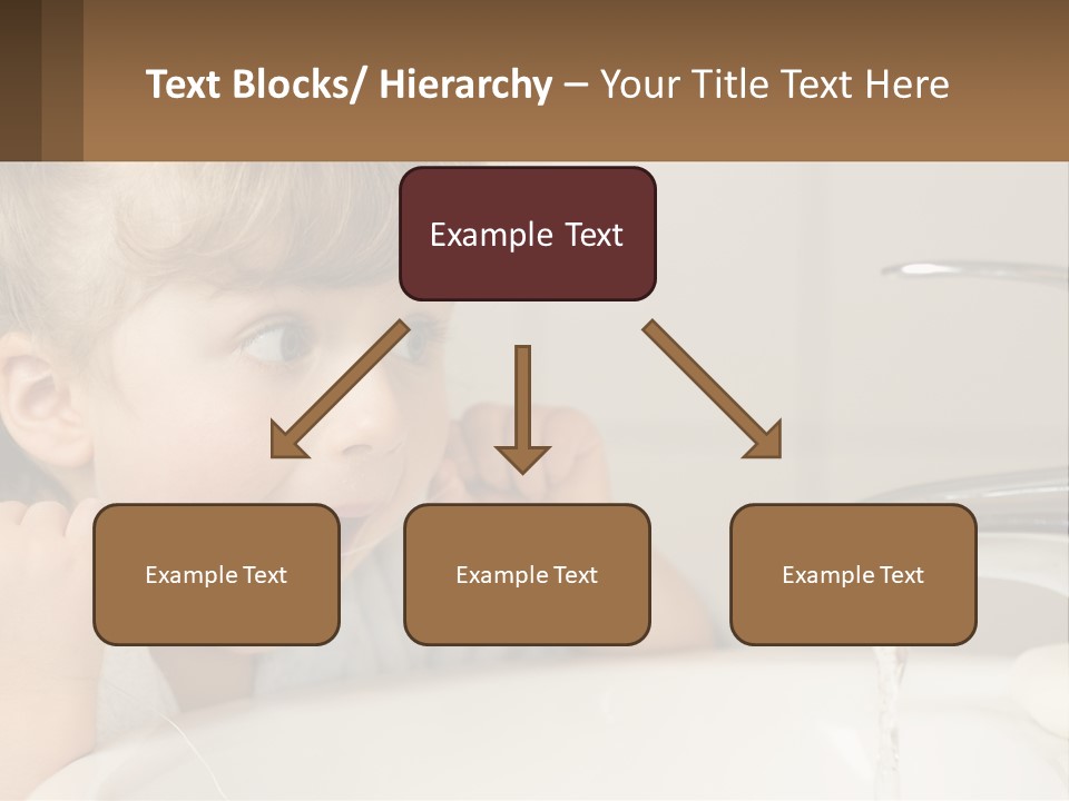 A Child Brushing His Teeth In Front Of A Sink PowerPoint Template