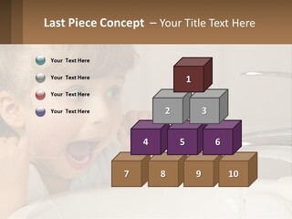 A Child Brushing His Teeth In Front Of A Sink PowerPoint Template