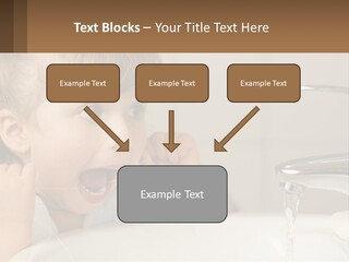 A Child Brushing His Teeth In Front Of A Sink PowerPoint Template