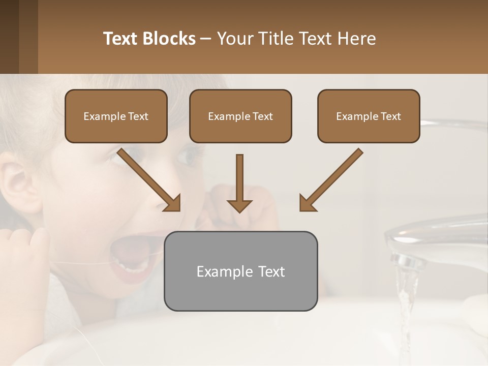 A Child Brushing His Teeth In Front Of A Sink PowerPoint Template