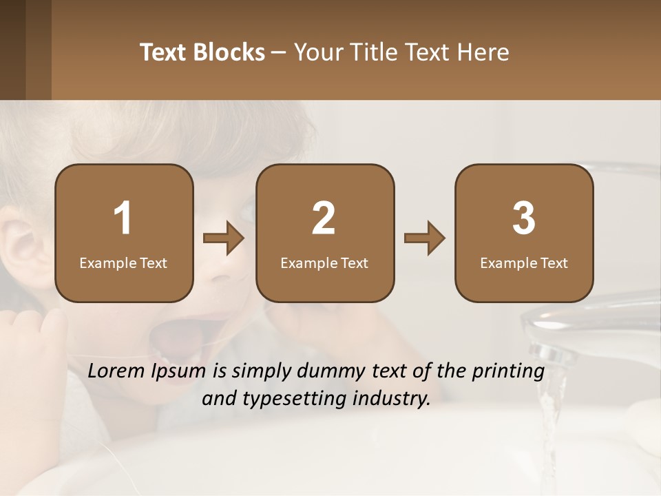 A Child Brushing His Teeth In Front Of A Sink PowerPoint Template