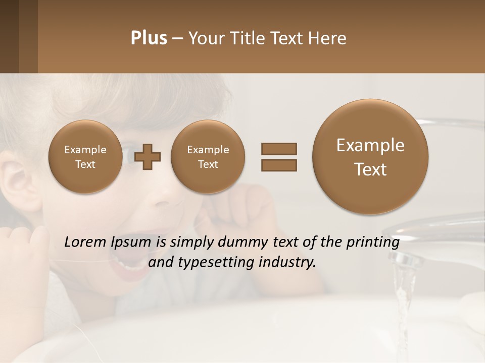 A Child Brushing His Teeth In Front Of A Sink PowerPoint Template