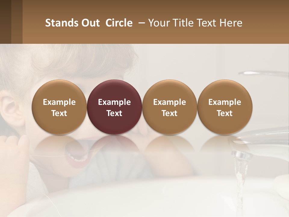 A Child Brushing His Teeth In Front Of A Sink PowerPoint Template