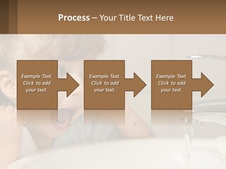 A Child Brushing His Teeth In Front Of A Sink PowerPoint Template