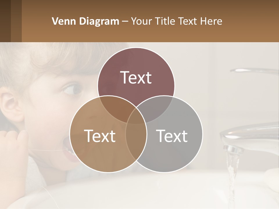 A Child Brushing His Teeth In Front Of A Sink PowerPoint Template