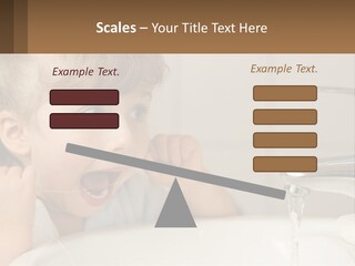 A Child Brushing His Teeth In Front Of A Sink PowerPoint Template