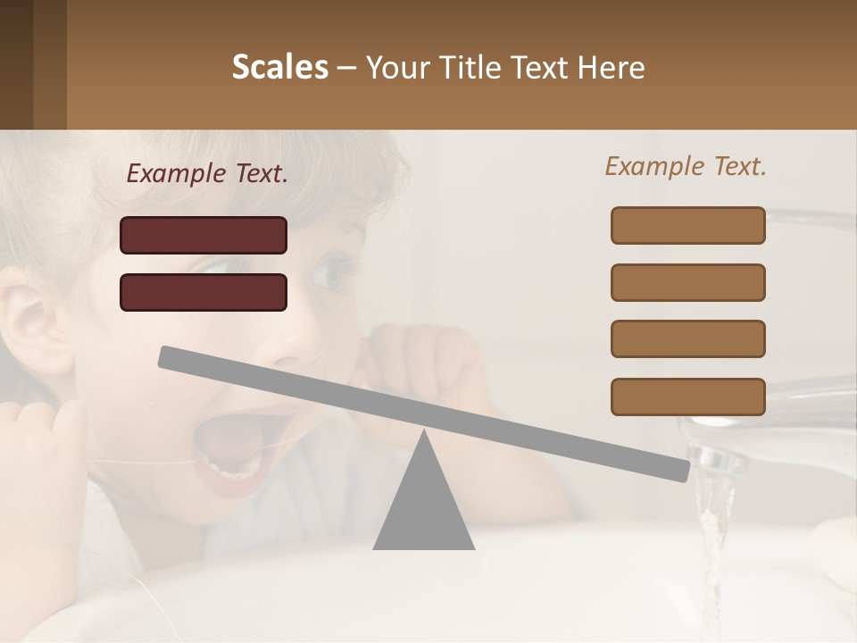 A Child Brushing His Teeth In Front Of A Sink PowerPoint Template