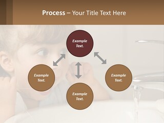 A Child Brushing His Teeth In Front Of A Sink PowerPoint Template