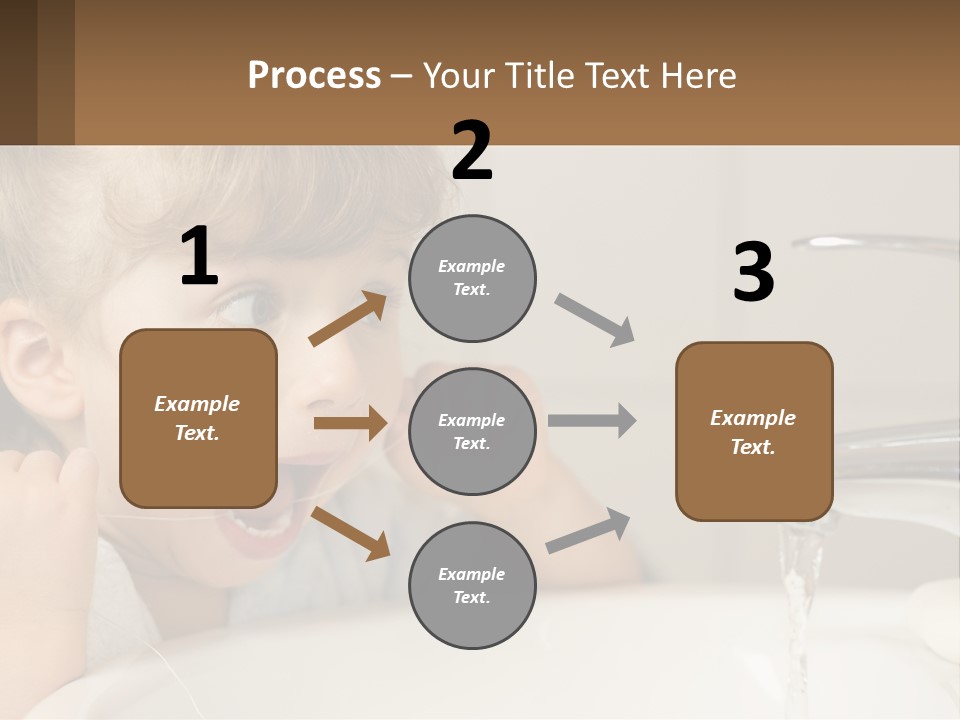 A Child Brushing His Teeth In Front Of A Sink PowerPoint Template