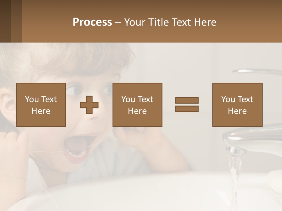 A Child Brushing His Teeth In Front Of A Sink PowerPoint Template