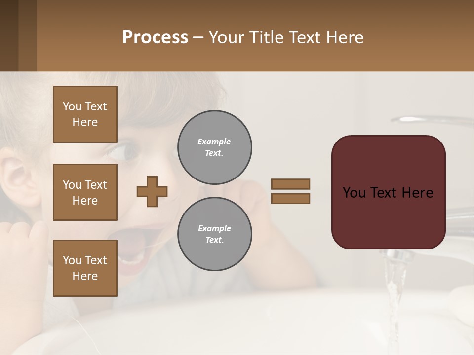 A Child Brushing His Teeth In Front Of A Sink PowerPoint Template