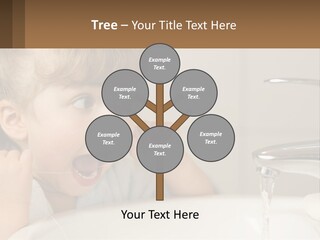 A Child Brushing His Teeth In Front Of A Sink PowerPoint Template