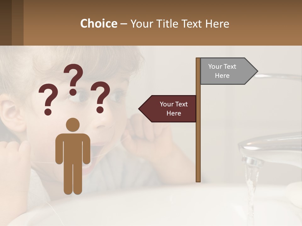 A Child Brushing His Teeth In Front Of A Sink PowerPoint Template