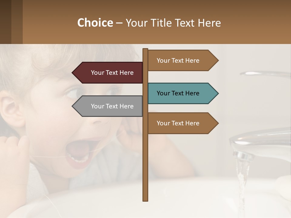 A Child Brushing His Teeth In Front Of A Sink PowerPoint Template