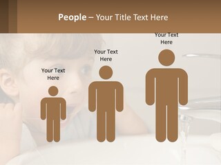 A Child Brushing His Teeth In Front Of A Sink PowerPoint Template