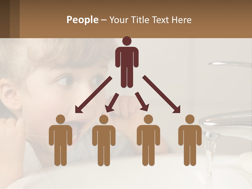 A Child Brushing His Teeth In Front Of A Sink PowerPoint Template