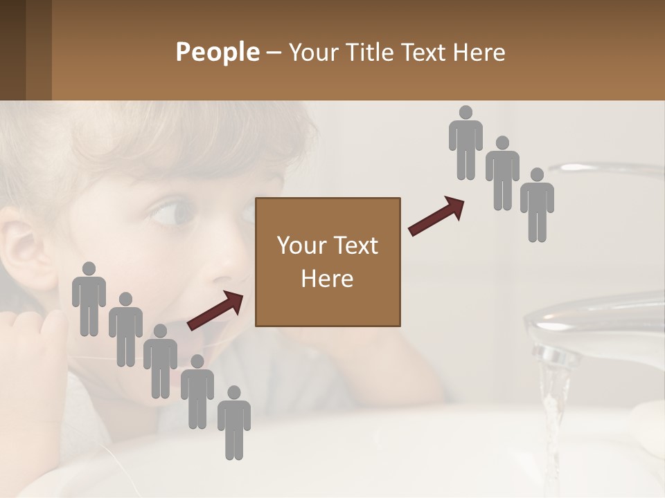 A Child Brushing His Teeth In Front Of A Sink PowerPoint Template