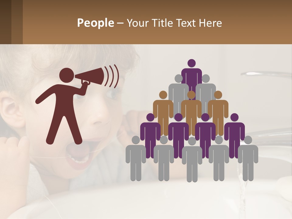 A Child Brushing His Teeth In Front Of A Sink PowerPoint Template