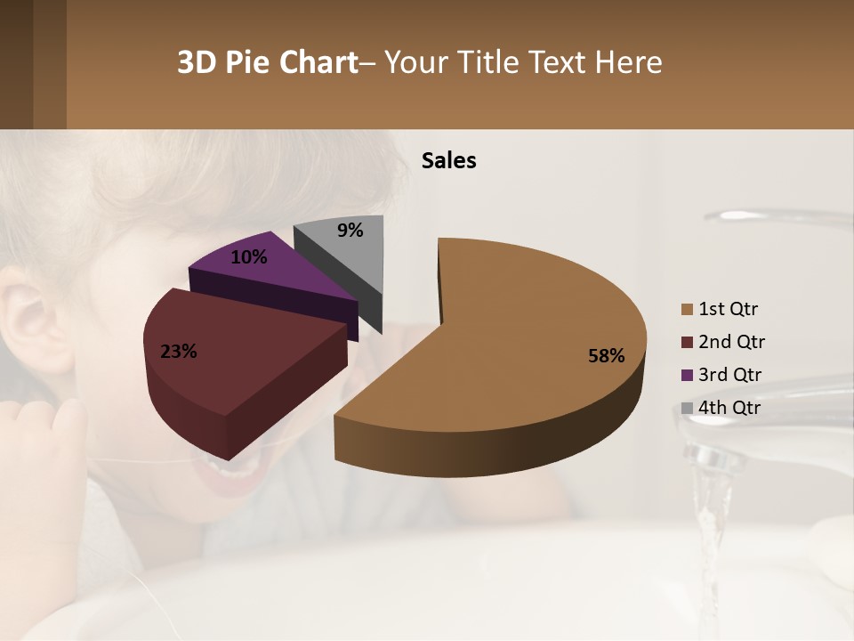 A Child Brushing His Teeth In Front Of A Sink PowerPoint Template