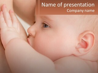 A Baby Is Holding Its Hand Up To Its Face PowerPoint Template