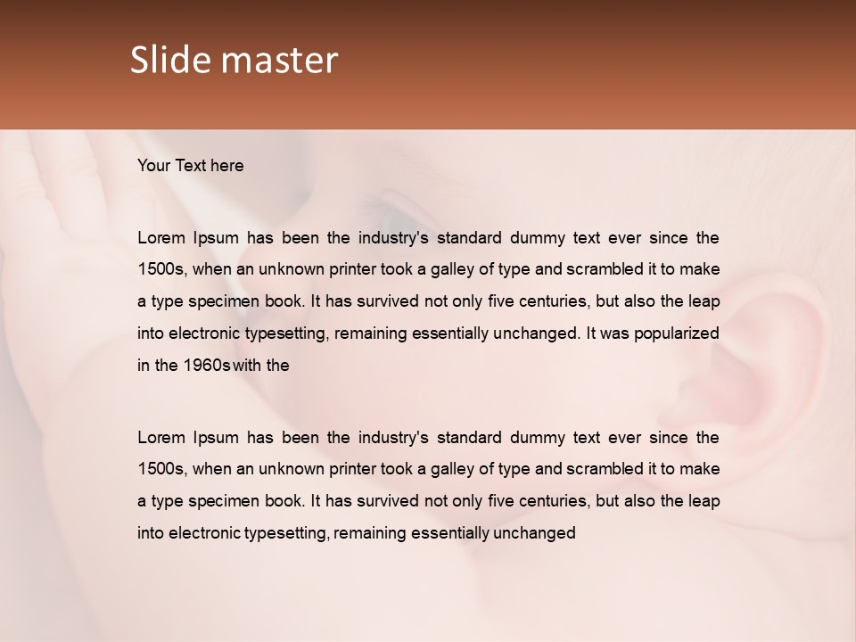 A Baby Is Holding Its Hand Up To Its Face PowerPoint Template