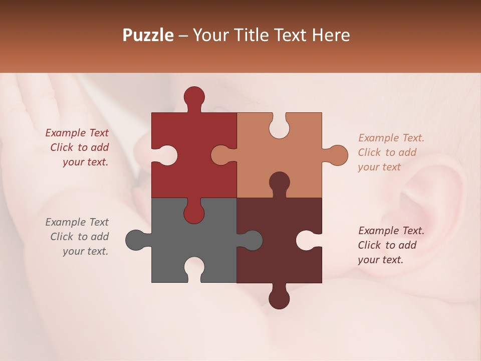 A Baby Is Holding Its Hand Up To Its Face PowerPoint Template