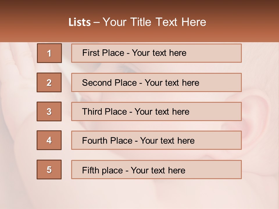 A Baby Is Holding Its Hand Up To Its Face PowerPoint Template