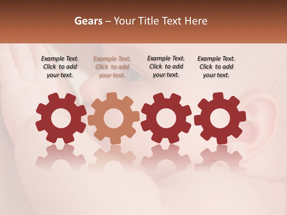 A Baby Is Holding Its Hand Up To Its Face PowerPoint Template