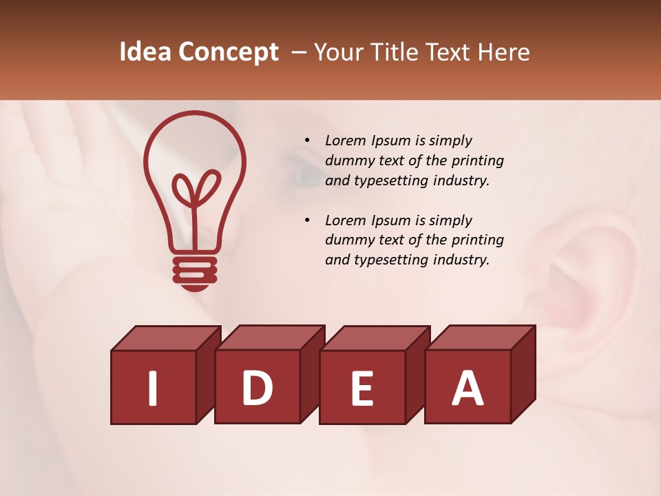 A Baby Is Holding Its Hand Up To Its Face PowerPoint Template