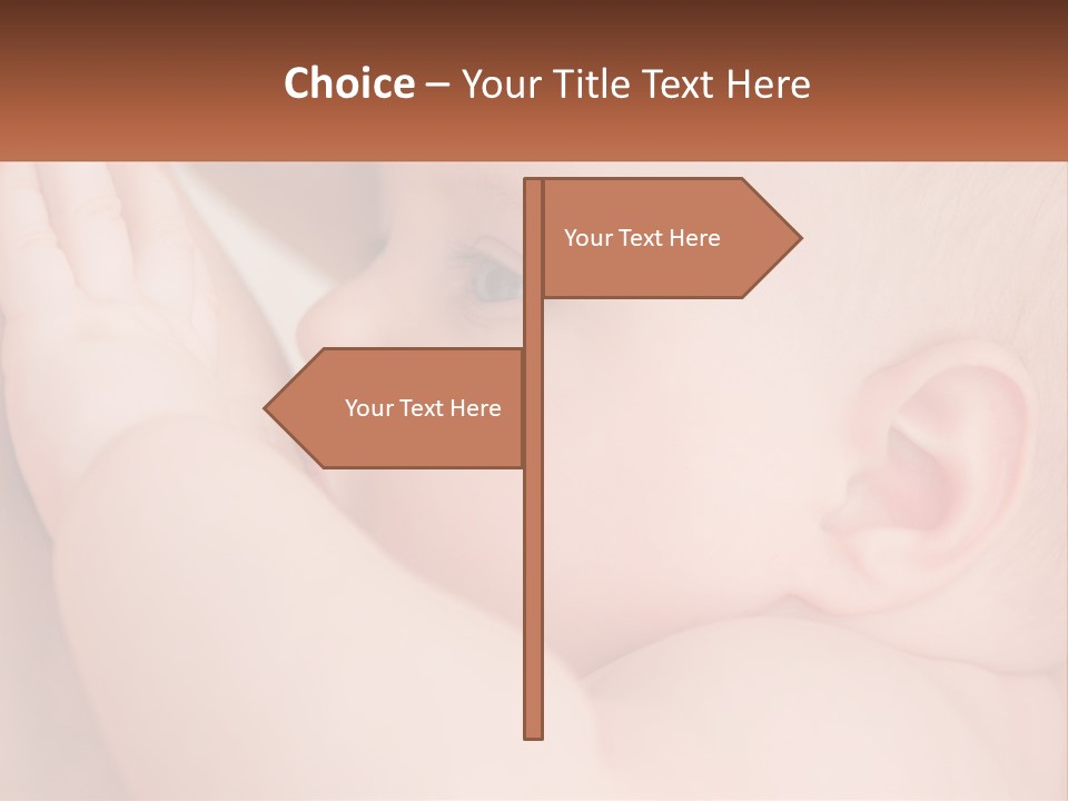 A Baby Is Holding Its Hand Up To Its Face PowerPoint Template