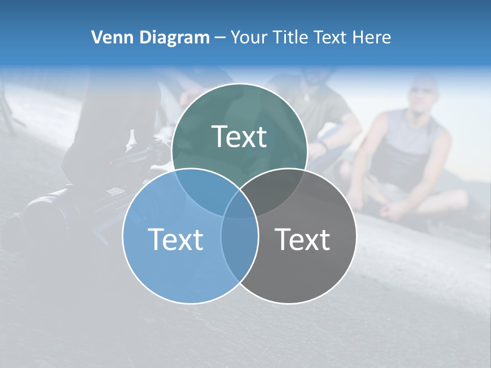 Two Men Sitting On The Ground With A Camera PowerPoint Template