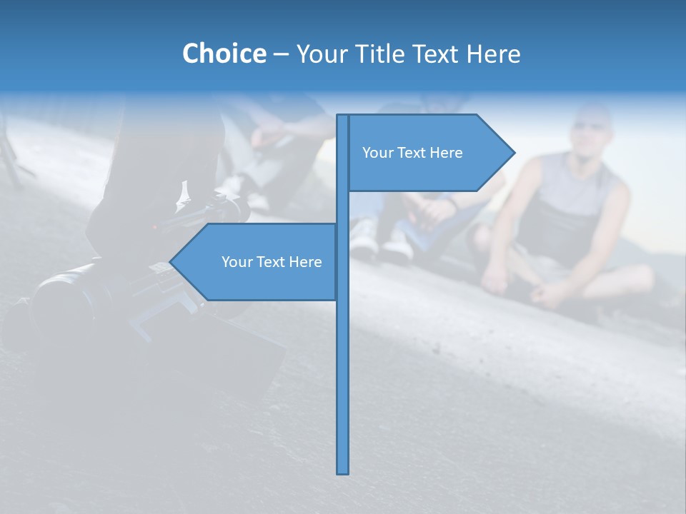 Two Men Sitting On The Ground With A Camera PowerPoint Template